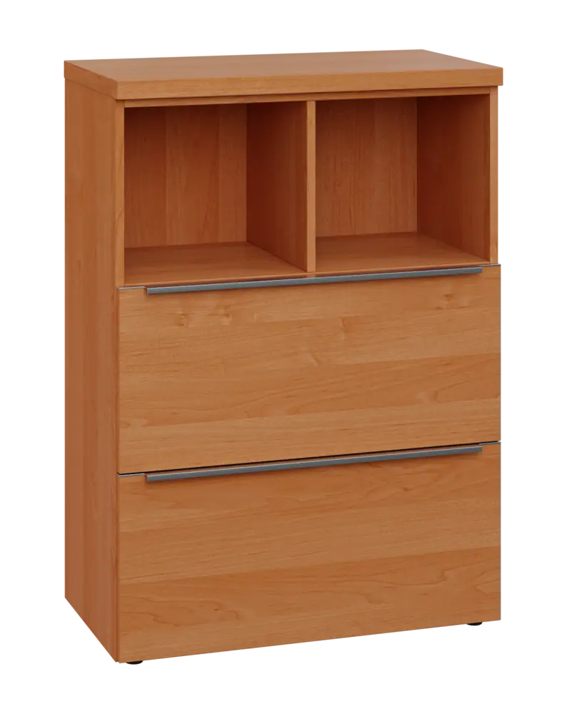 SIN 3 - 82ZN kancelářská skříň, 2-zásuvková/nika, 1120x800x400, olše jantar